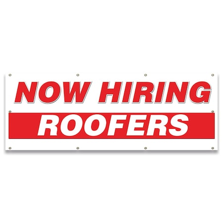 Now Hiring Roofers Banner Apply Inside Accepting Application Single Sided